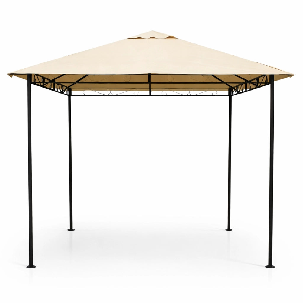 Gazebo Da Giardino 3x3 MT Struttura Metallo Verniciato Tessuto Ecrù Air-Vent