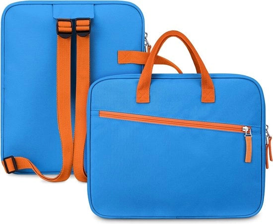 Borsa portatile per libri e matite - grande capacità con cinturino regolabile - blu