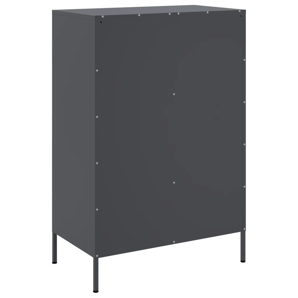 Credenza | Madia | Buffet da pranzo | Armadio da pranzo Antracite 68x39x101,5 cm Acciaio