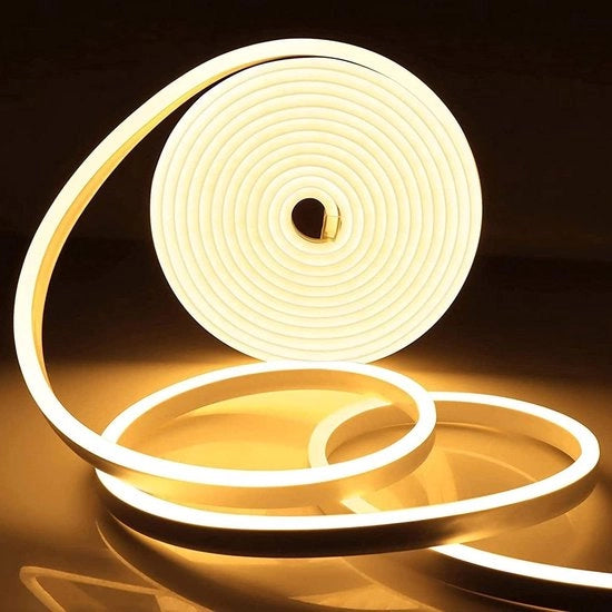 Striscia LED a Neon Bianco Caldo 12V 5M Acqua-Resistente 3000K Flessibile per Decorazione Interna Esterna Cucina Casa
