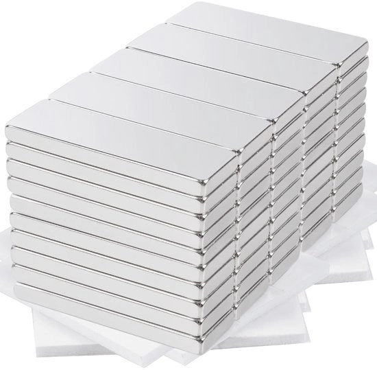 50 pezzi di magneti forti grandi, 30 x 10 x 3 mm magneti neodimio per magliette di magnetismo per lavagna magnetica, whiteboard e parete.