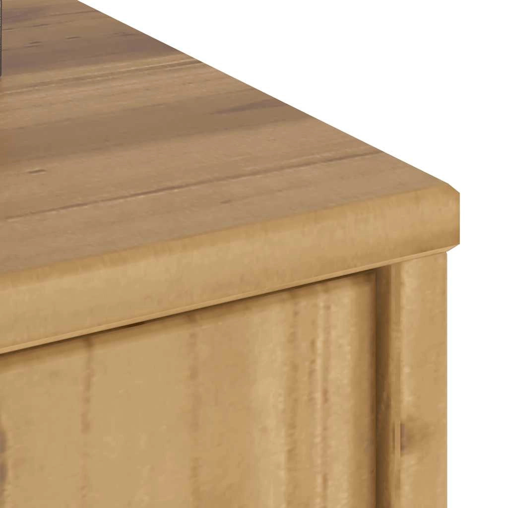 Mobiletto laterale rustico classico 40 x 24 x 79 cm ampio spazio di archiviazione atmosfera accogliente legno massello color miele 02_0058038