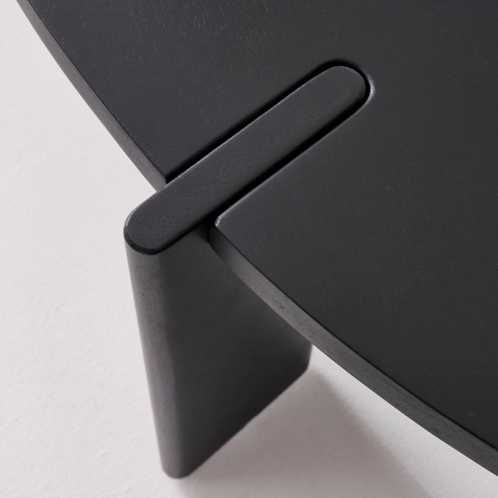 Tavolino ovale in legno di mango massello, 120cm, nero