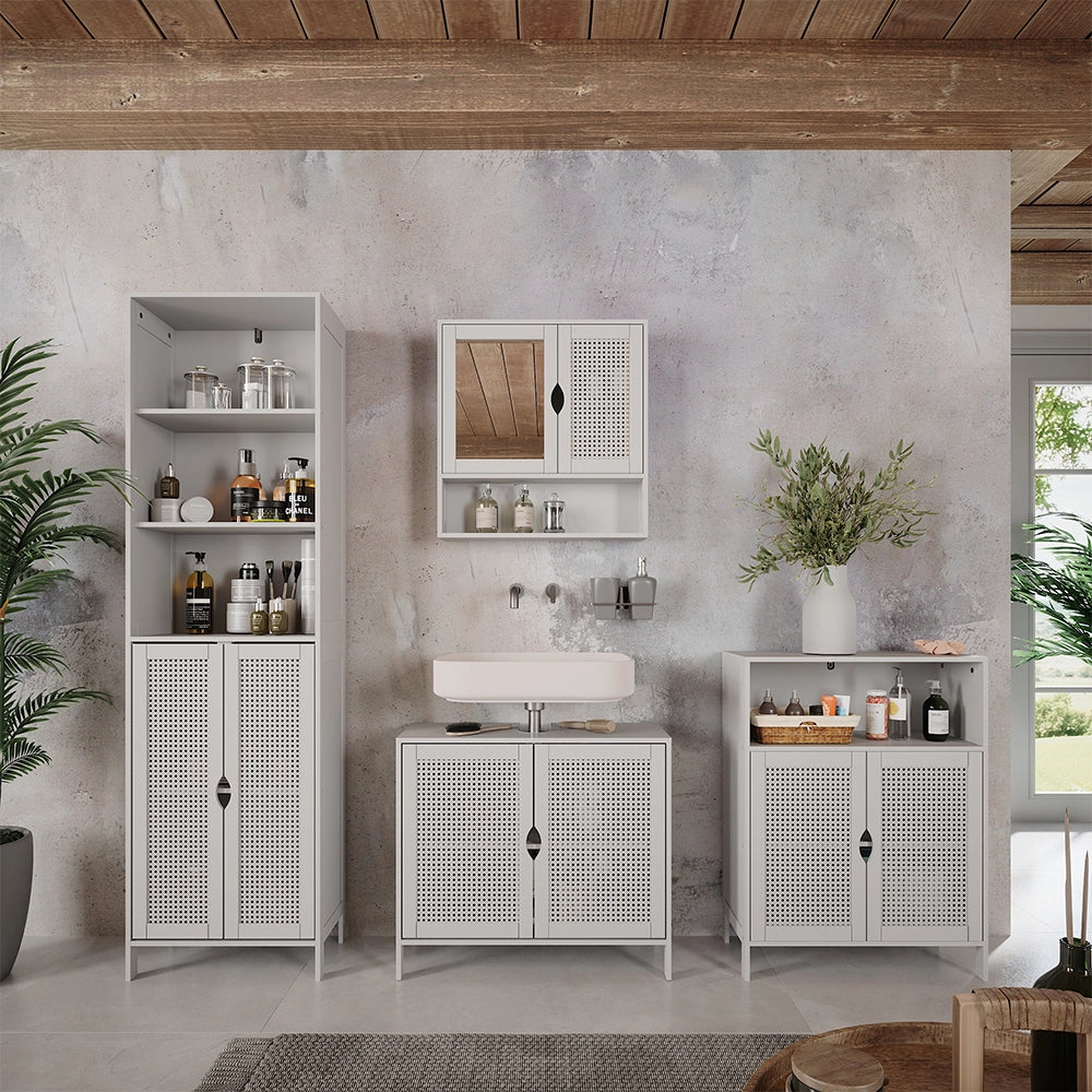 Vicco Mobile sottolavabo per bagno Bianco 68 x 60 cm con 2 porte