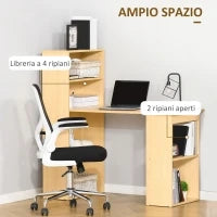 Scrivania Computer con Libreria Salvaspazio, Tavolo da Pranzo per Ufficio e Studio in Truciolato 120x55x120 cm
