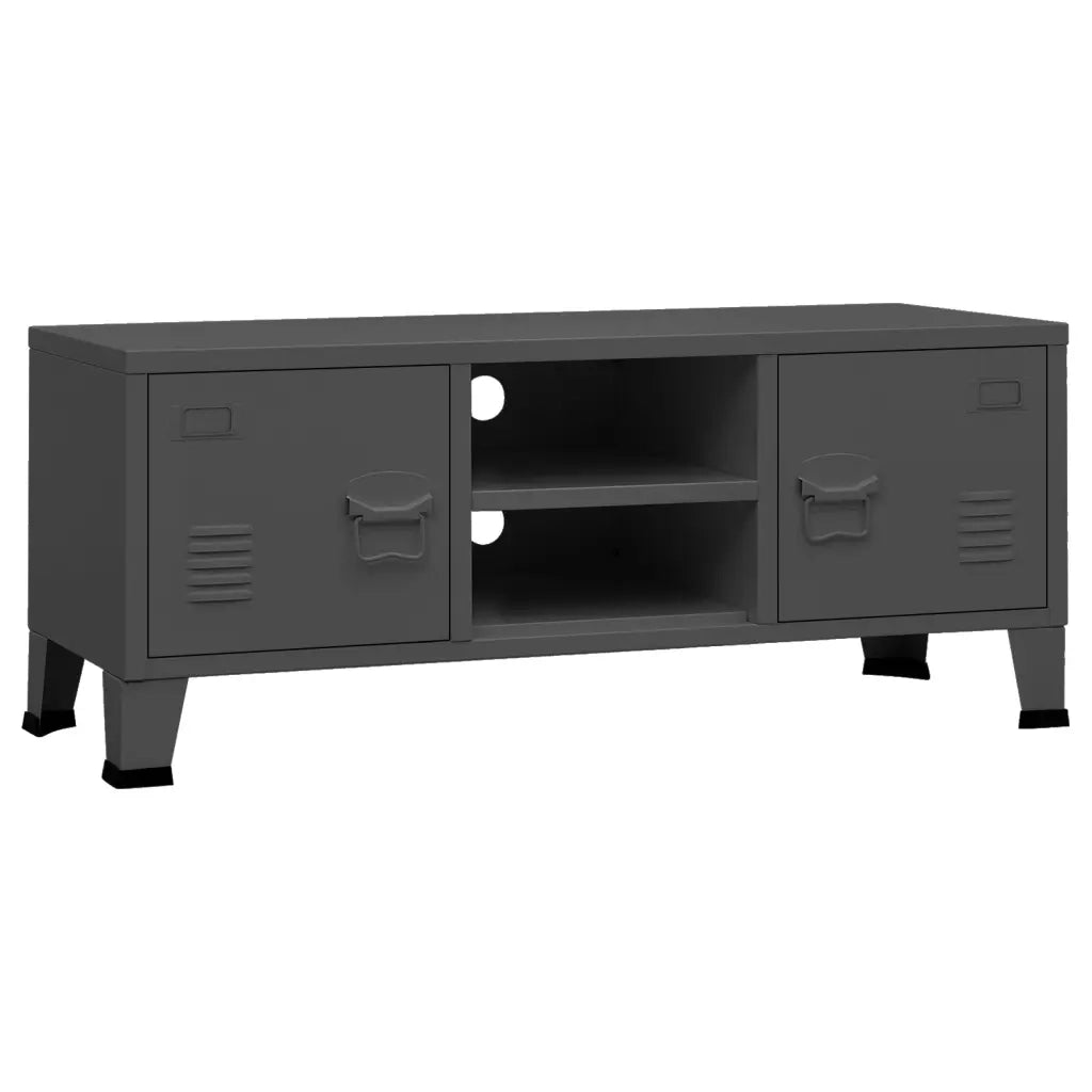 Mobile TV Industriale Antracite 105x35x42 cm in Metallo 339620