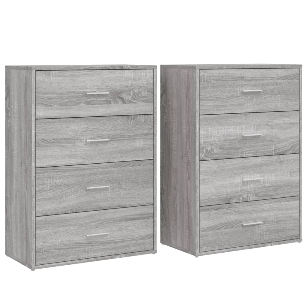 Buffet credenza cassettiera armadio mobile contenitore organizer per cucina soggiorno salotti set da 2 Sonoma 60 x 31 x 84 cm legno ingegnerizzato grigio 02_0036961