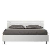 Letto Matrimoniale 160x190 cm testata inclinata con doghe Ankel - Con rete,Bianco Frassino