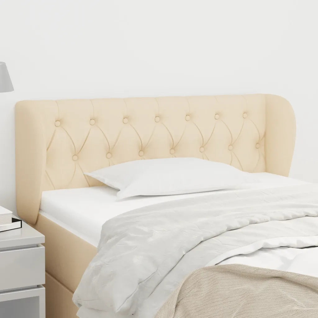 Testiera ad Orecchio Crema 103x23x78/88 cm in Tessuto 3117475