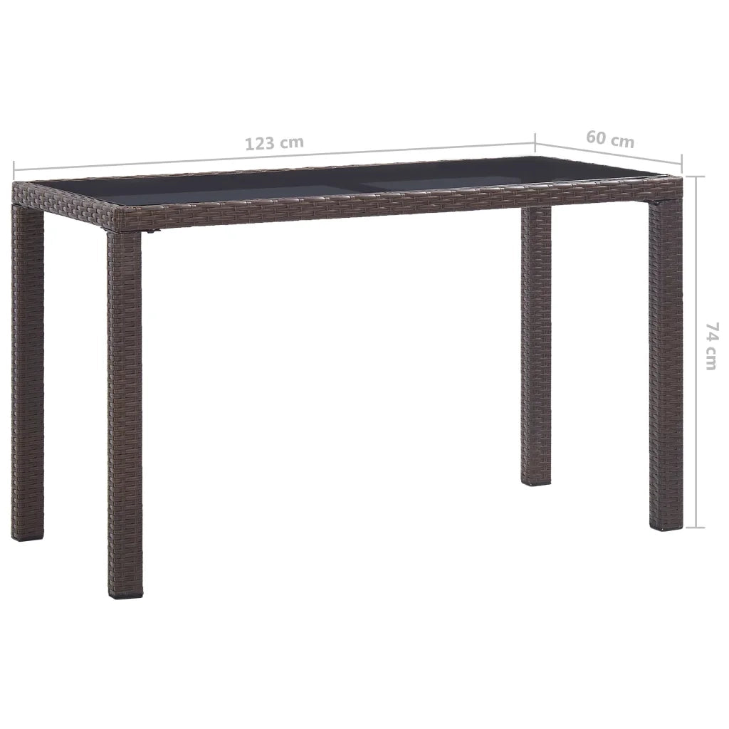 Tavolo da Giardino Marrone 123x60x74 cm in Polyrattan cod mxl 65793