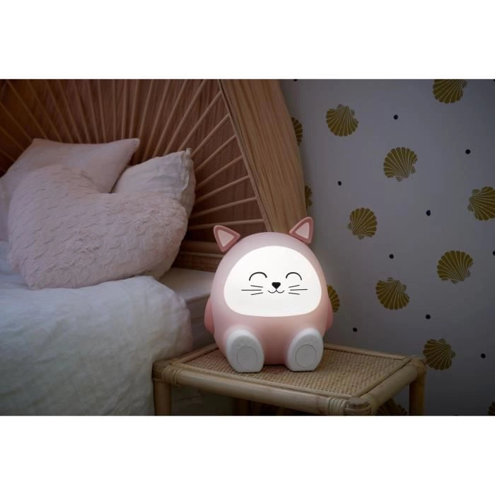 Altoparlante luminoso e luce notturna - BIGBEN - Cat - Bluetooth 5.0, 15 W, Luce notturna regolabile, Timer, Batteria USB-C