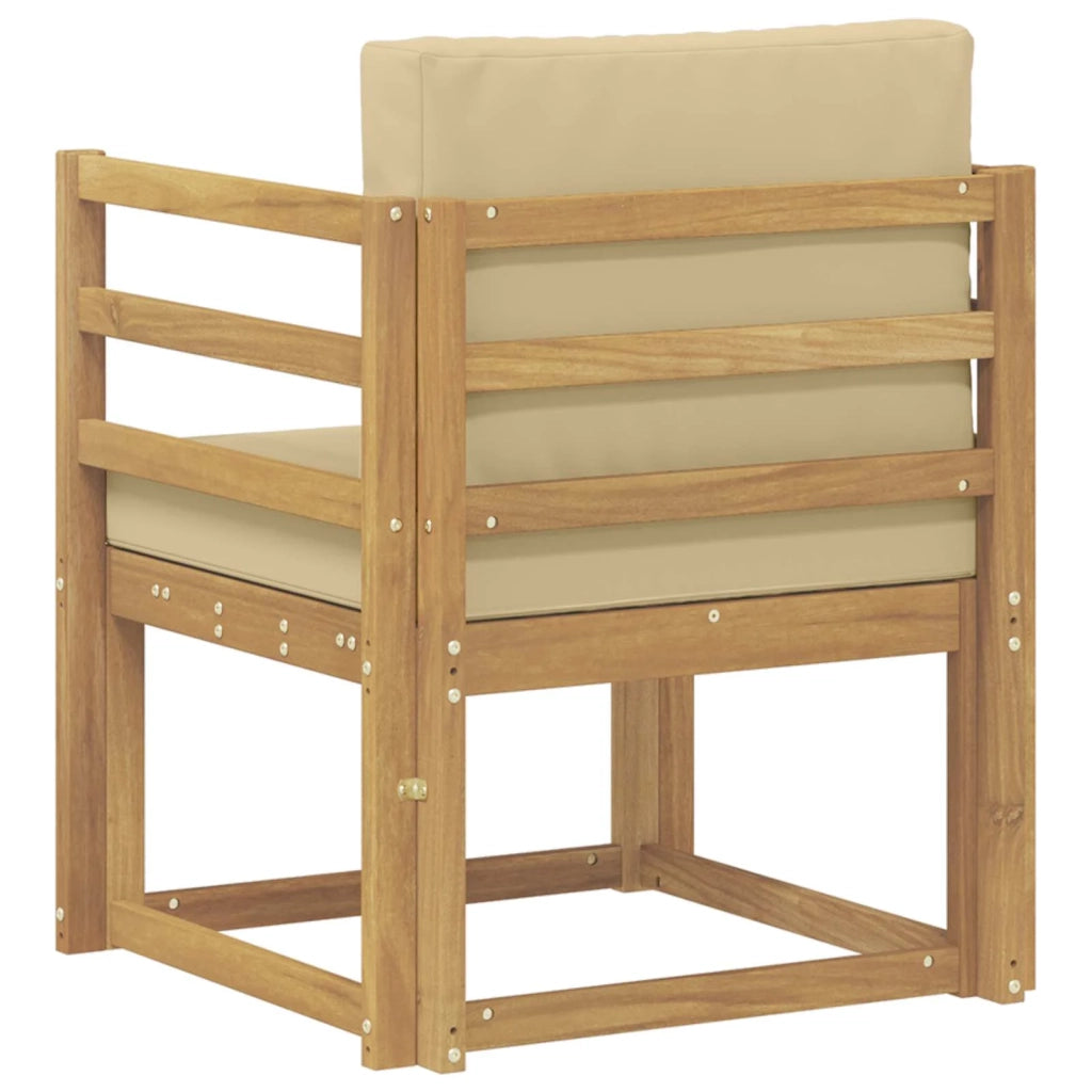 2 Pezzo Set di divani da esterno-Sofa da giardino Poliestere Bianco e Beige 995083