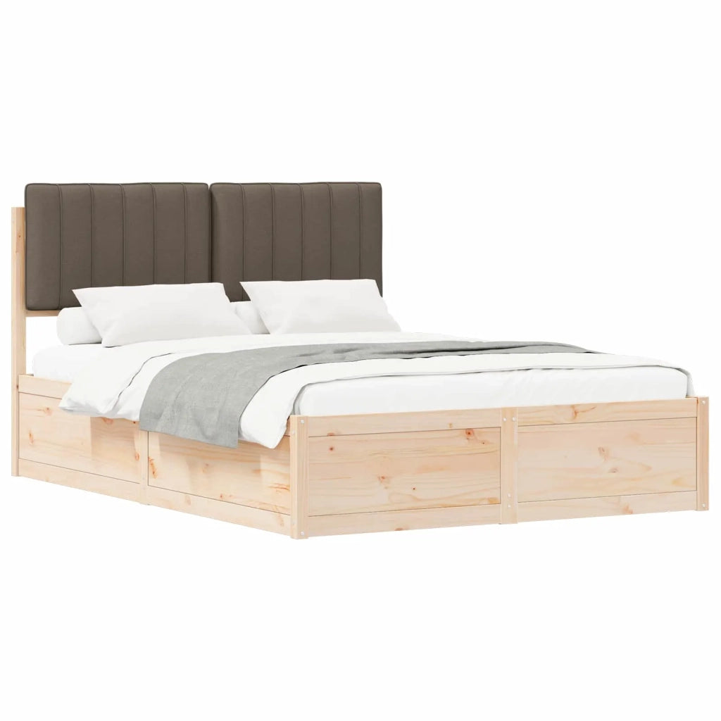 Letto con Testiera Rivestita Talpa 140 x 200 cm Pino massello 3398232
