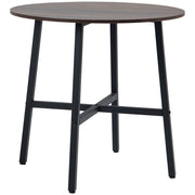 Tavolo da pranzo - per 4 persone - 80x80x76 cm - acciaio - marrone - per cucina e sala da pranzo