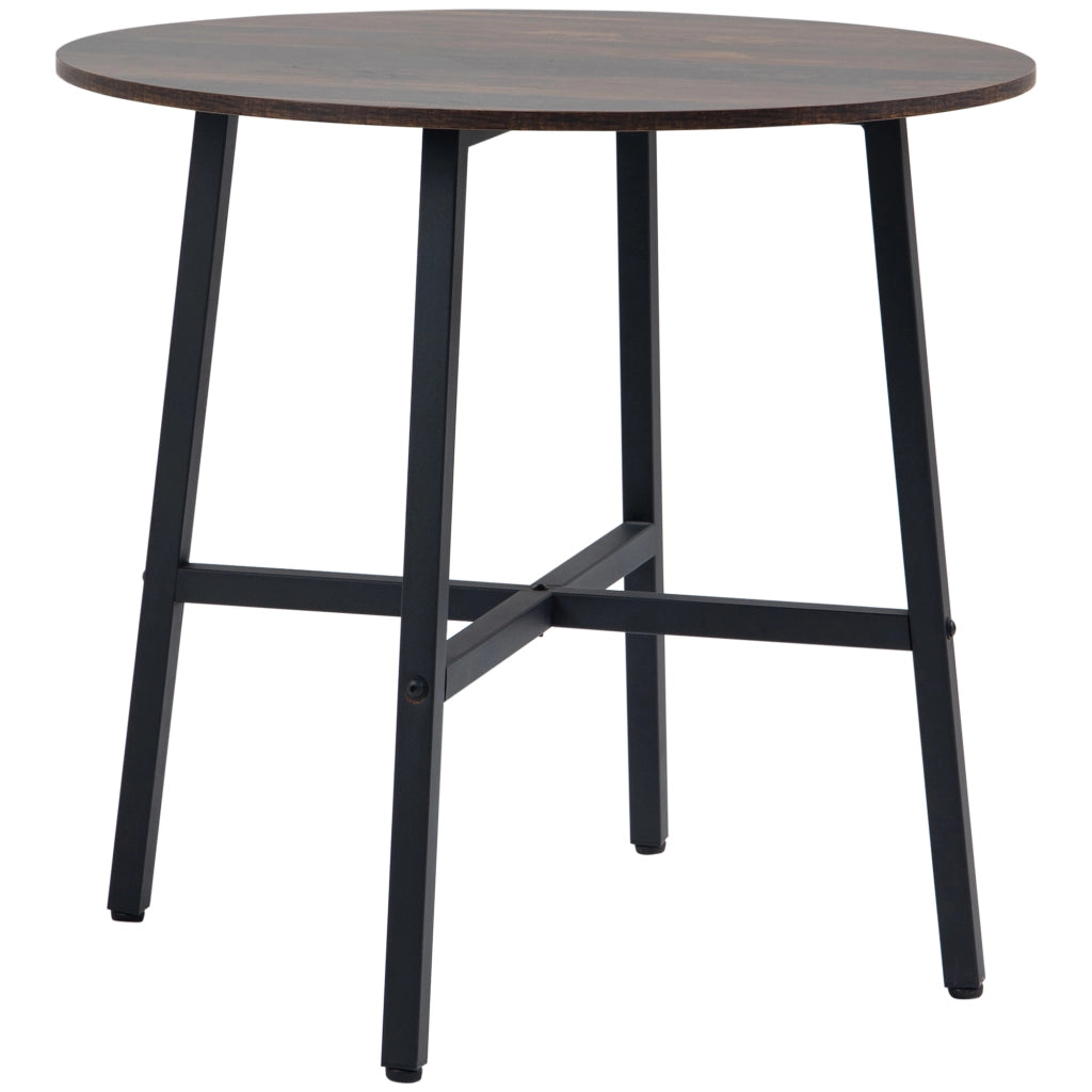 Tavolo da pranzo - per 4 persone - 80x80x76 cm - acciaio - marrone - per cucina e sala da pranzo