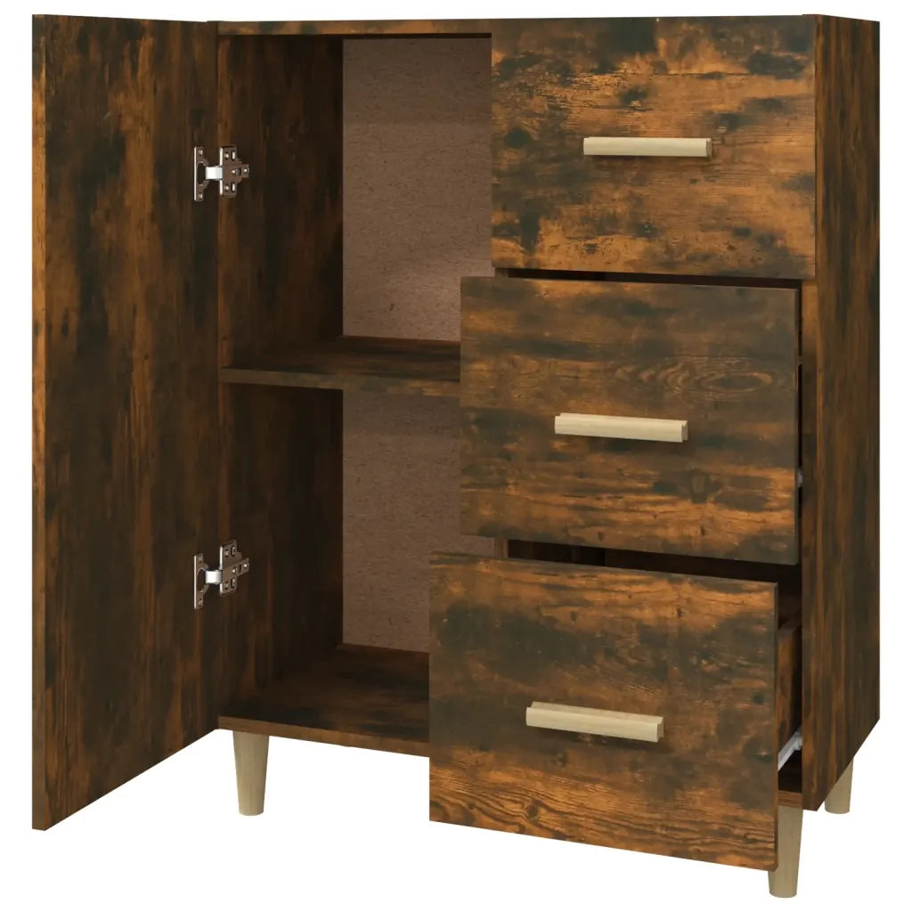 Credenza Rovere Fumo 69,5x34x90 cm in Legno Multistrato 817351