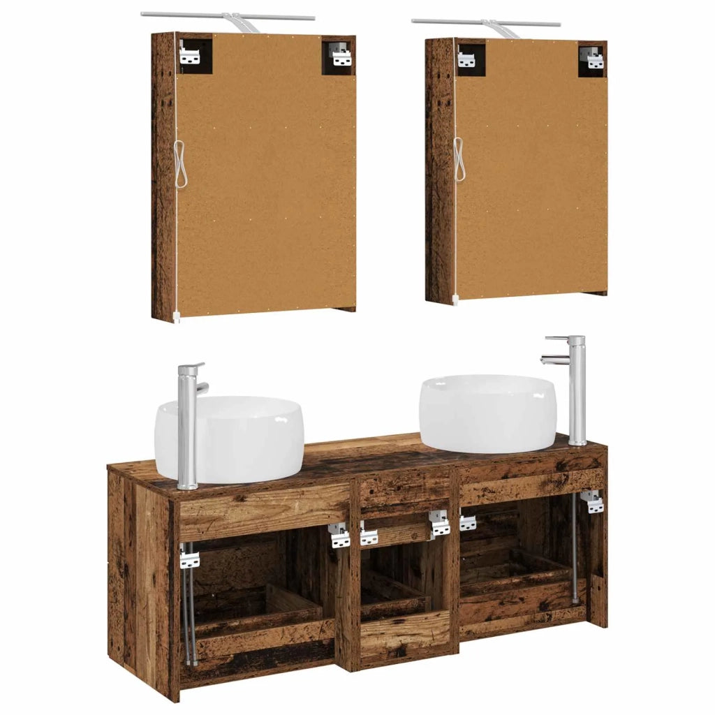 Set di mobili per il bagno 5 pcs Legno antico 3407037