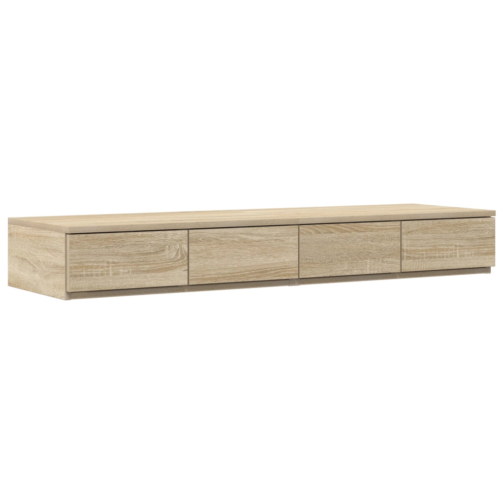 Comodino in rovere Sonoma 120x36.5x16.5 cm legno ingegnerizzato