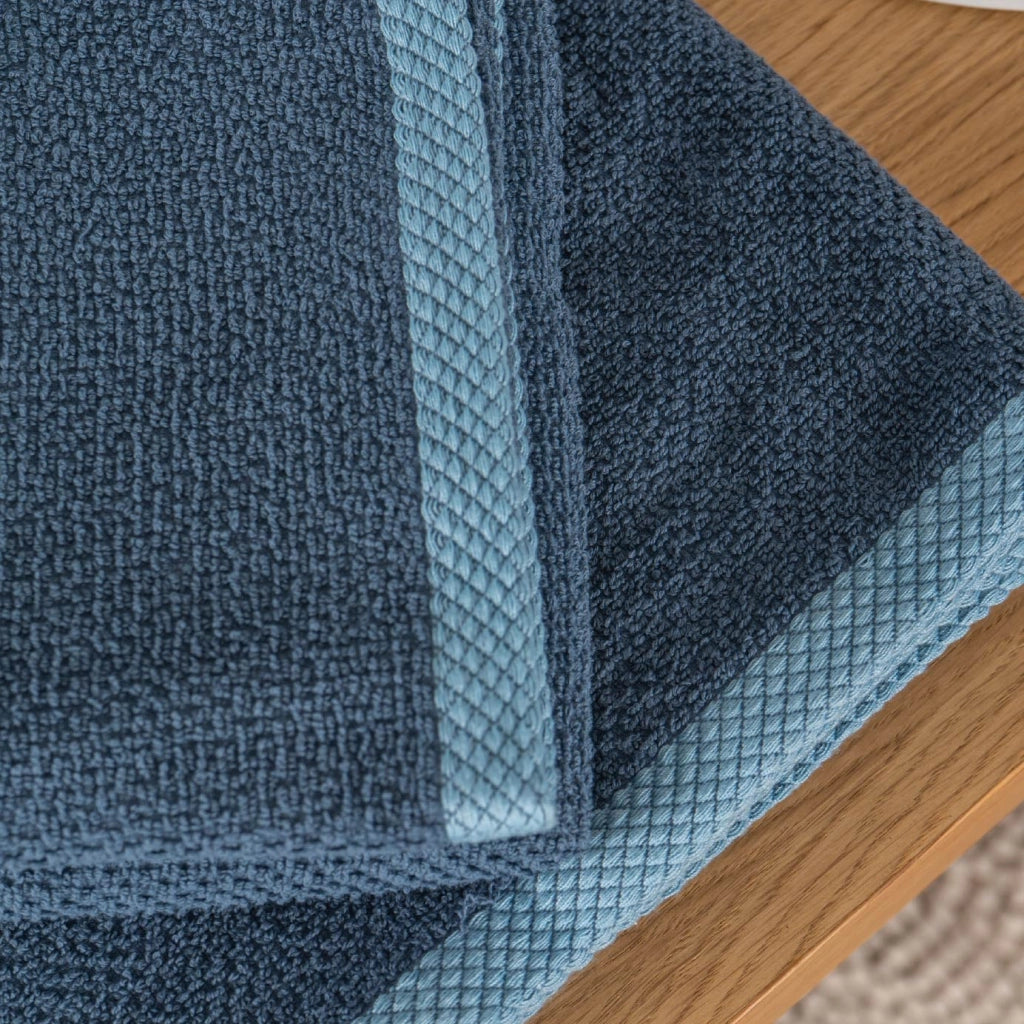 Set Asciugamani Bagno 3 Pezzi in Cotone 100% 430 GSM, Telo Doccia 70x140 cm, Asciugamano Viso 50x100 cm e Ospite 40x50 cm, Effetto Popcorn Morbido e Assorbente CartaZucchero-Azzurro
