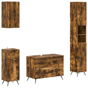 Set di Mobili da Bagno da 4 Pezzi BREDA Rovere Fumo 3417968