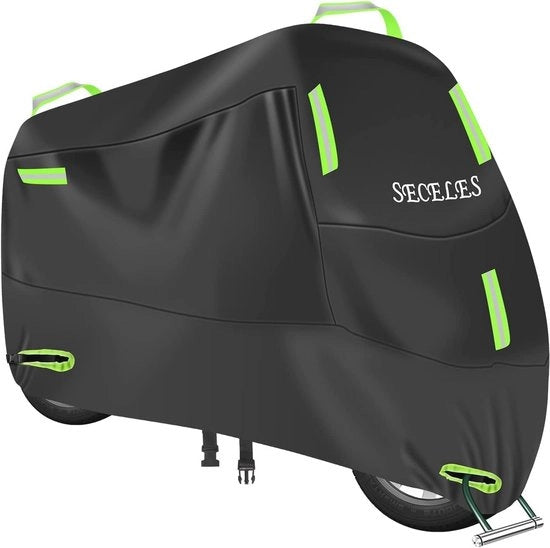 Copri motor per esterno e interno - Acqua resistente, 300D, con Strisce riflettenti e Fori di sicurezza - Per scooter e motocross