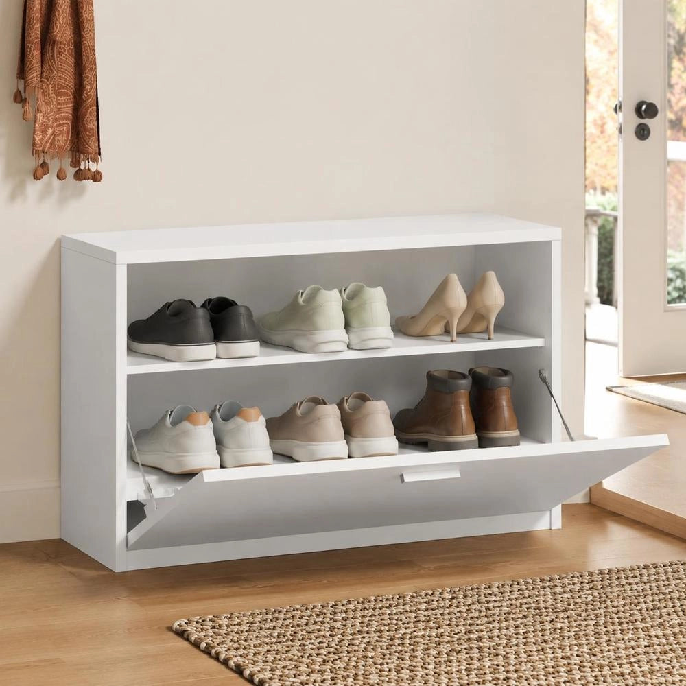 Shoe Bench White 80x24x45 Cm