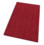 Tappeto Cucina Super Assorbente Tessitura 3D Tinta Unita Minimalista Moderno Bordeaux - 50x40 Cm