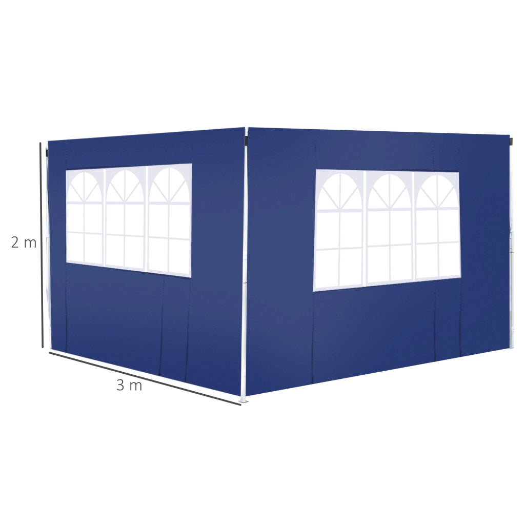 Pareti Laterali per Gazebo 3x3 m ¨C zephmum ¨C 300x200 cm, Blu, Oxford