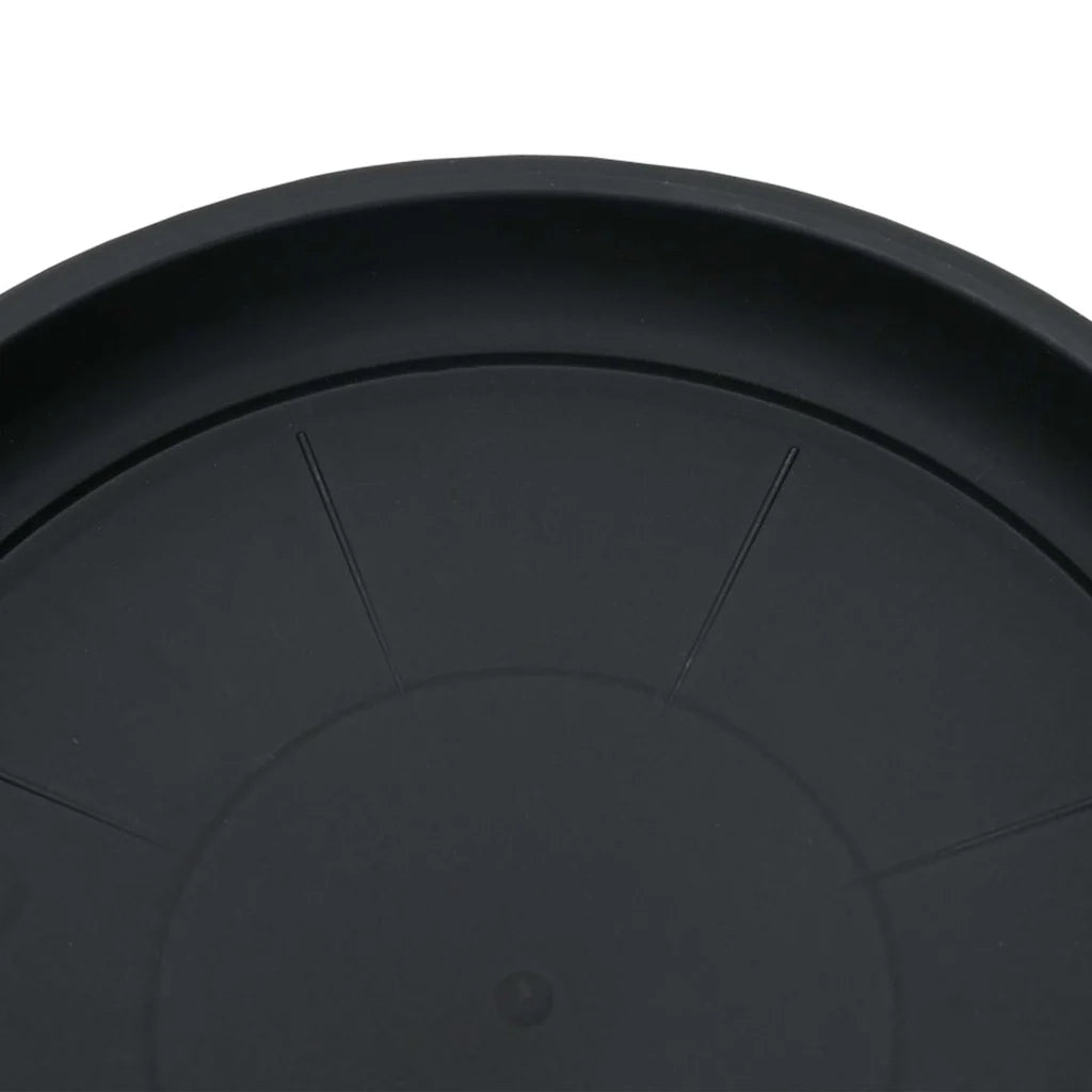 Vassoio Rotondo per Fiori 6 pz Nero ? 19 x 2 cm Plastica CFW2899345