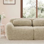 Divano 2 Posti Senza Braccioli con Cuscini ¨C Xylo ¨C Tessuto Beige Chiaro Morbido