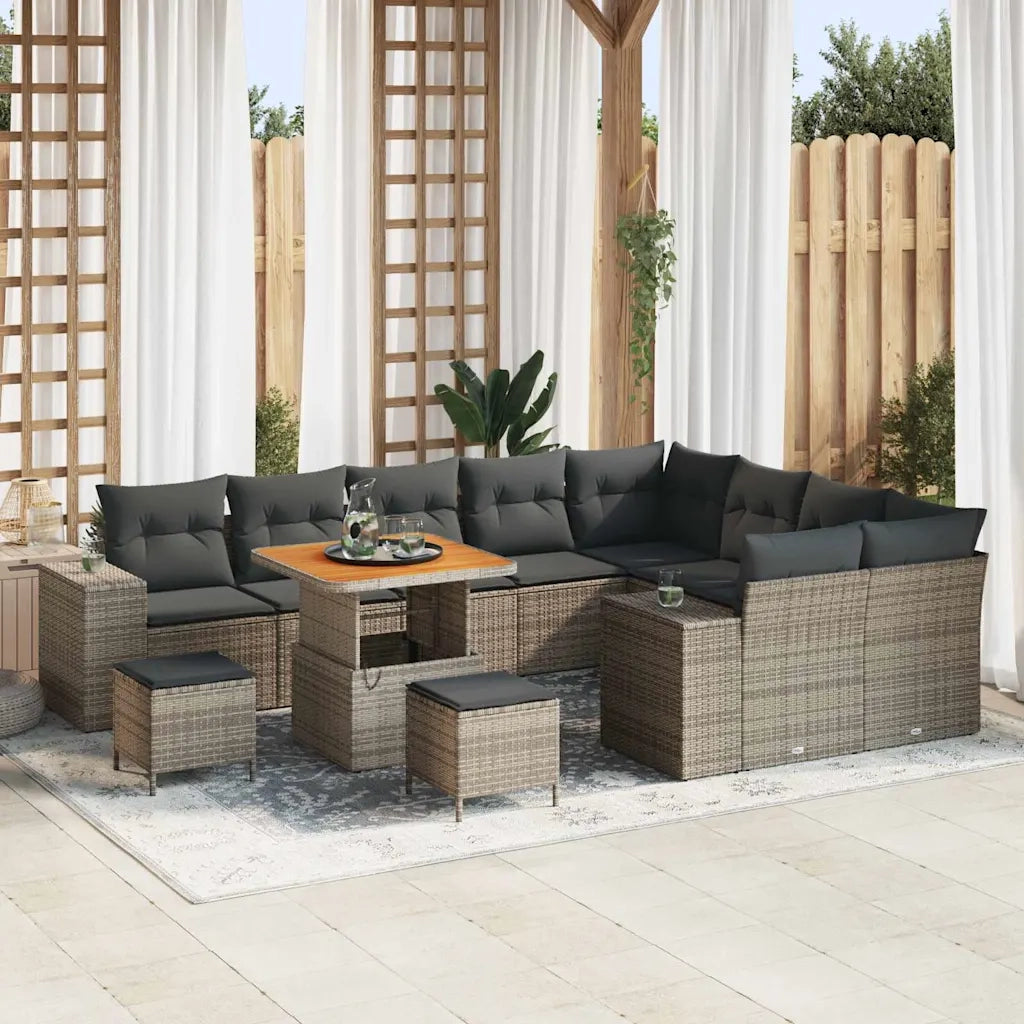 Set Divano da Giardino con cuscino con cuscino 12 pcs Grigio 3363993