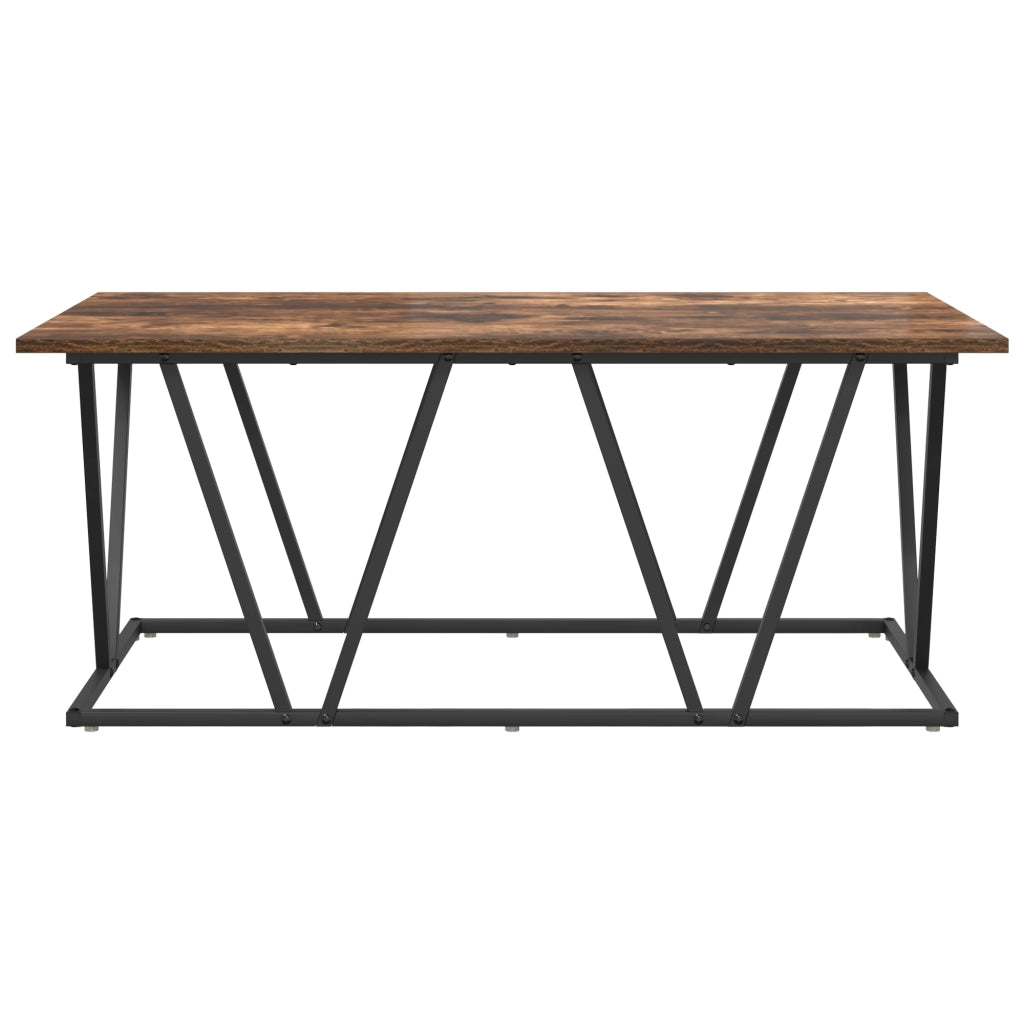 Tavolino da caffÃ¨ in rovere affumicato 100x50x40 cm in legno ingegnerizzato e metallo