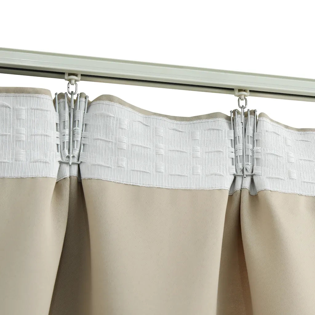 Tende Oscuranti con Ganci 2 pz Beige 140x225 cm 134447