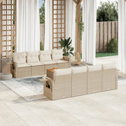 Set Divano da Giardino 9 pz con Cuscini Beige in Polyrattancod mxl 114213