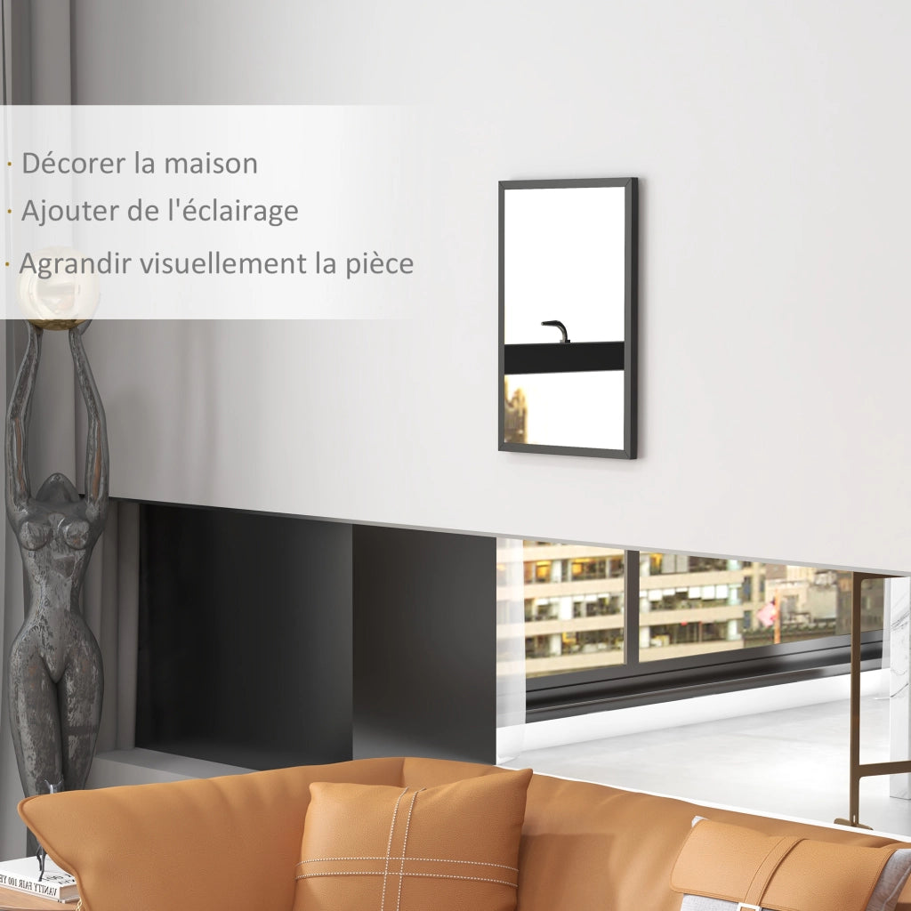 Specchio da parete rettangolare ¨C Xylo ¨C legno nero 60x40 cm
