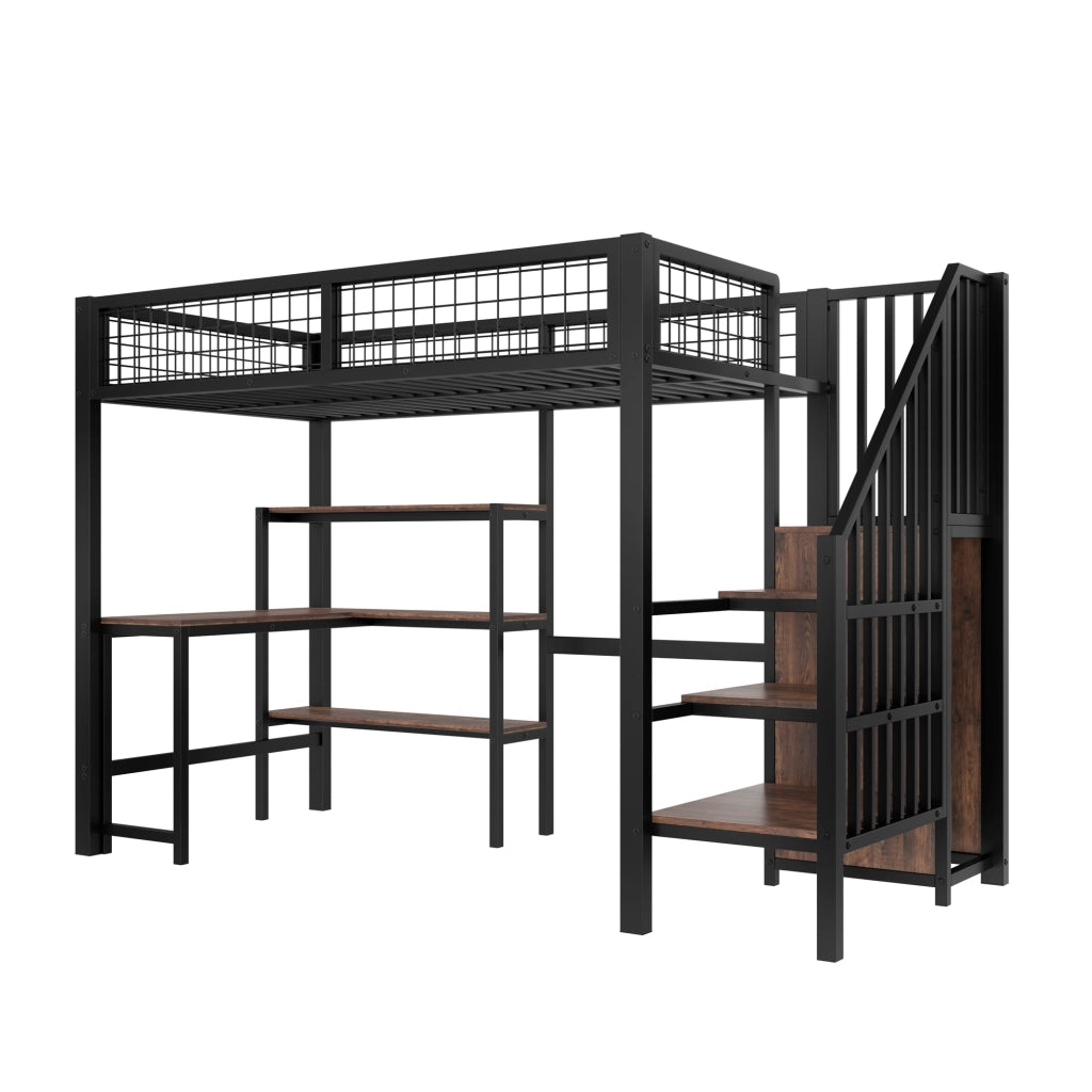 letto alto mdf metallo nero 90 x 200 cm