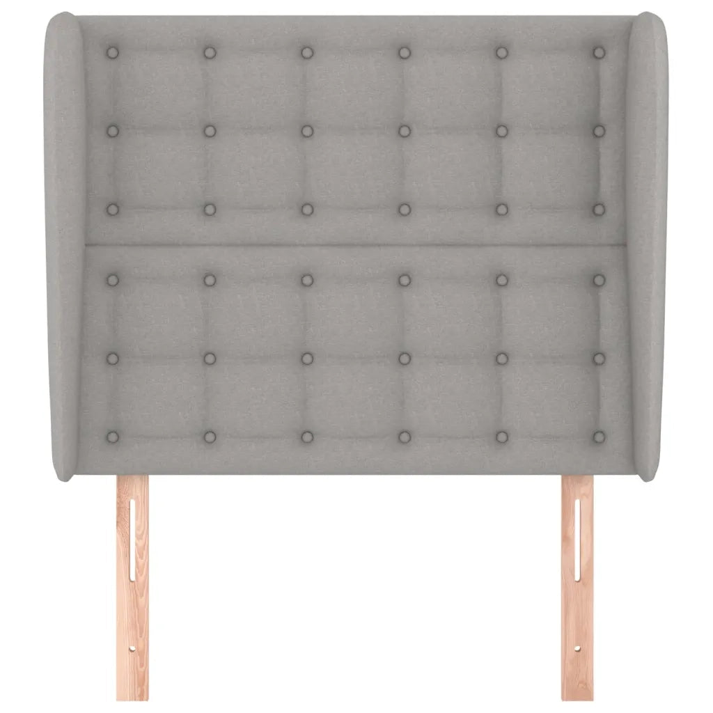 Testiera | Testata ad Orecchio Grigio Chiaro 103x23x118/128 cm in Tessuto