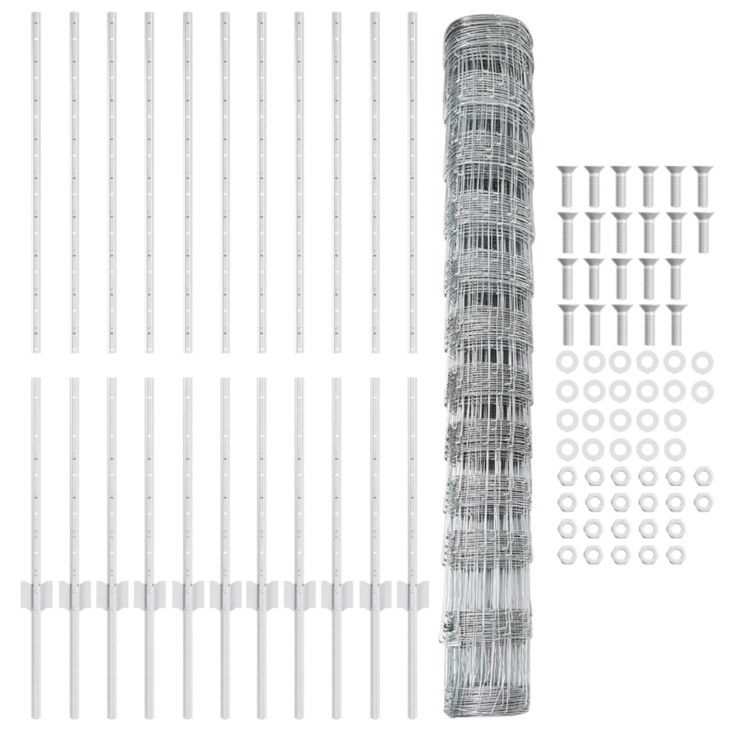 Pali di recinzione  22 pz U-Channel 120 cm Acciaio galvanizzato
