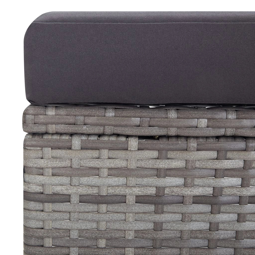 Set di mobili da giardino mobili da esterno set da 2 pezzi con cuscini resina intrecciata grigia 02_0015902