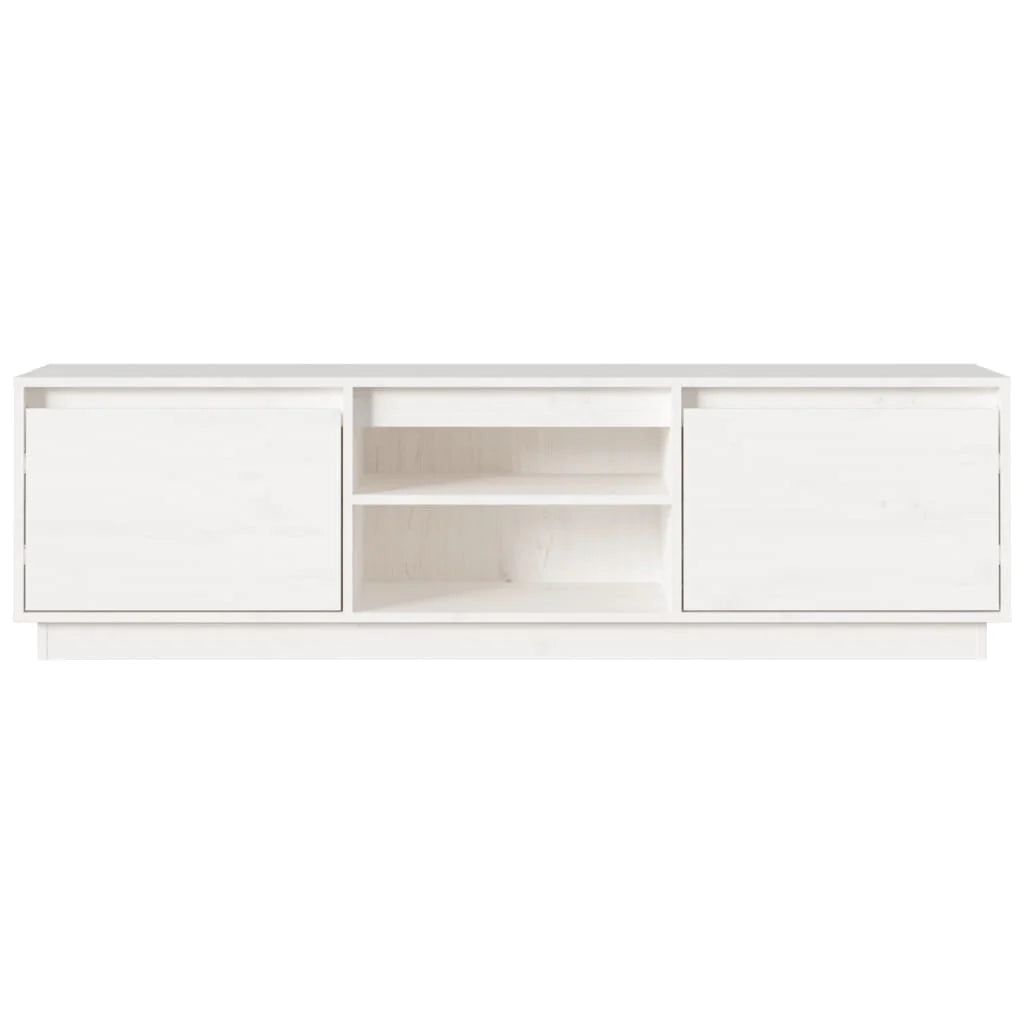 Mobile TV multimediale scaffale TV credenza mobile TV sala da pranzo soggiorno camera da letto 140 x 35 x 40 cm legno di pino massiccio bianco 02_0025925