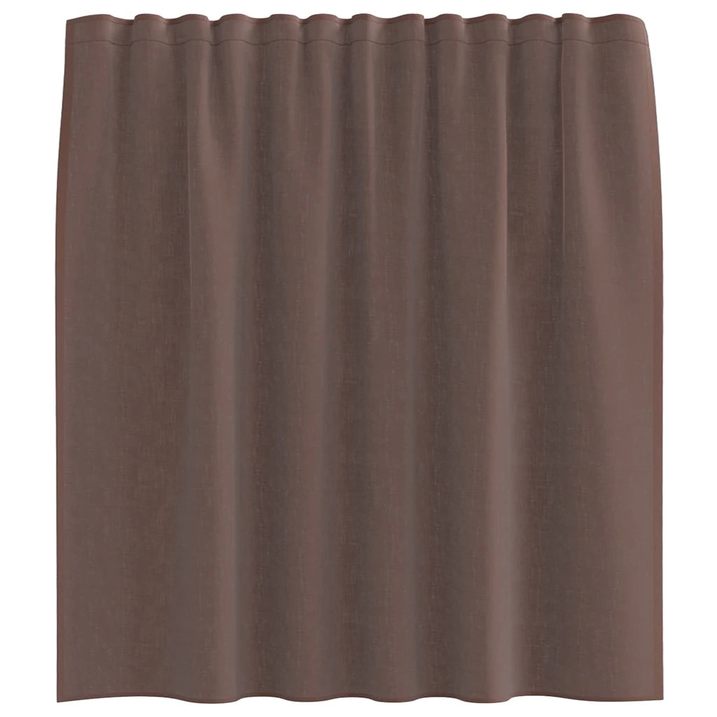 Tende in Voile con Tasche per Aste 2 pz Marrone 4102171