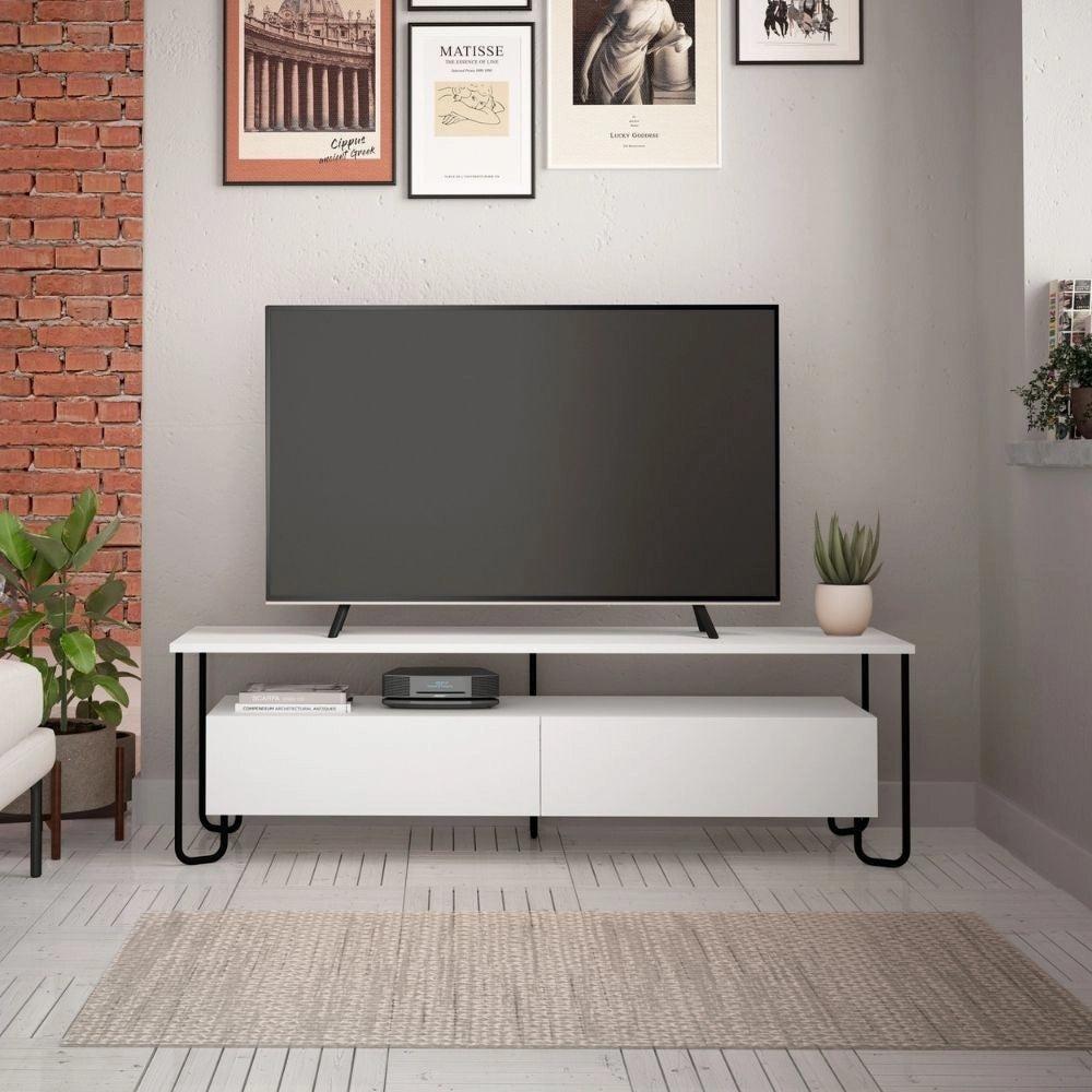 Mobile porta Tv due ante Cornea 150 cm colore bianco