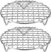 Set da 2 di griglia rotonda da 5 pollici, in acciaio inossidabile 304, rete griglia a maglie incrociate con gambe da 20 mm per cucinare, bollire, stufare e grigliare