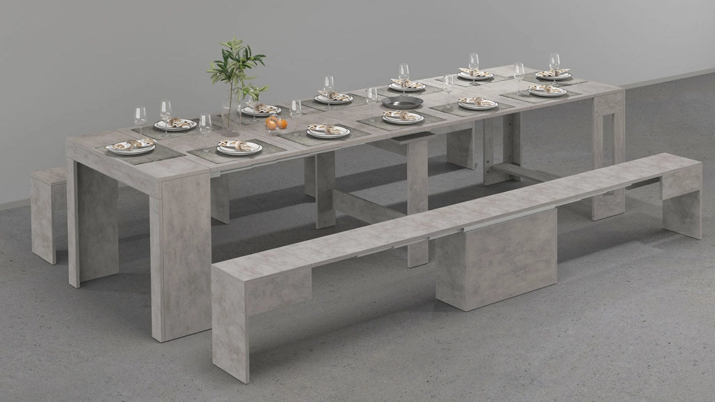 Set 2 Panche Allungabili 66/290x25x45 cm Pratika Singola A e B Bronx