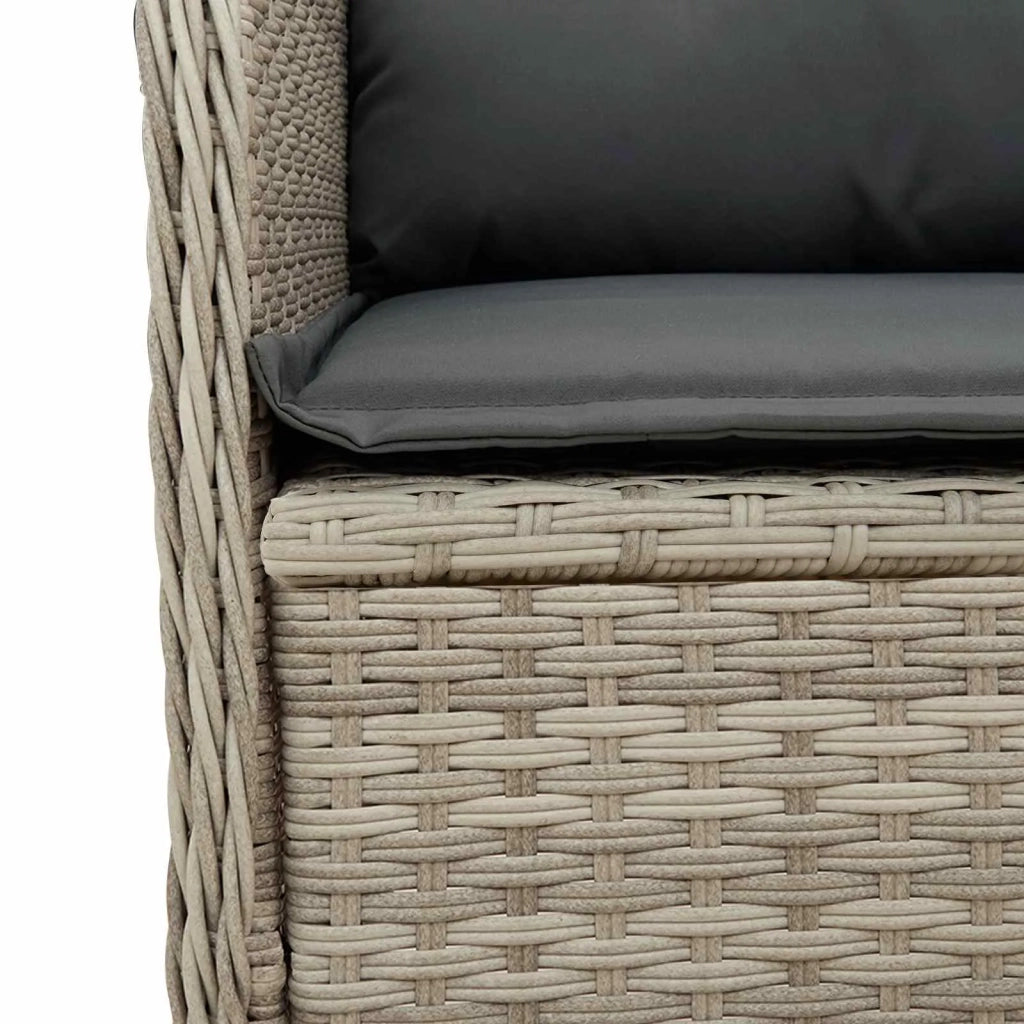 Panchina da giardino 2 pcs Grigio chiaro polyrattan 3394490
