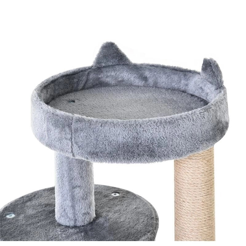ALBERO TIRAGRAFFI PER 1-2 GATTI DI 4.5KG CON 3 LIVELLI GRIGIO 48X48X104CM