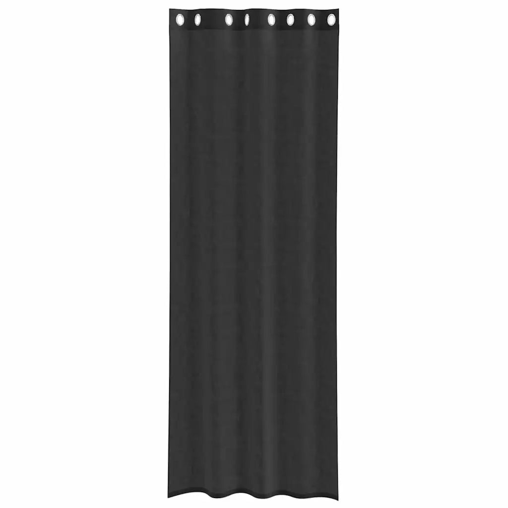 Tende in Voile con Occhielli 2 pz Nero 140x260 cm