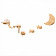 Set di 6 mobili da parete per gatti con amaca e tiragraffi 68,5 x 19,5 x 48 cm design accogliente in legno beige 20_0011824