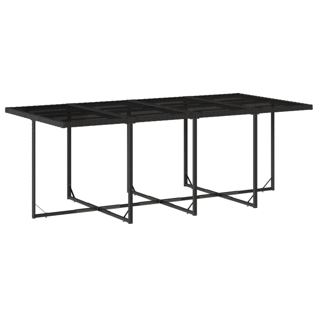 Set da Pranzo da Giardino 9 pz con Cuscini Nero in Polyrattan 3278046