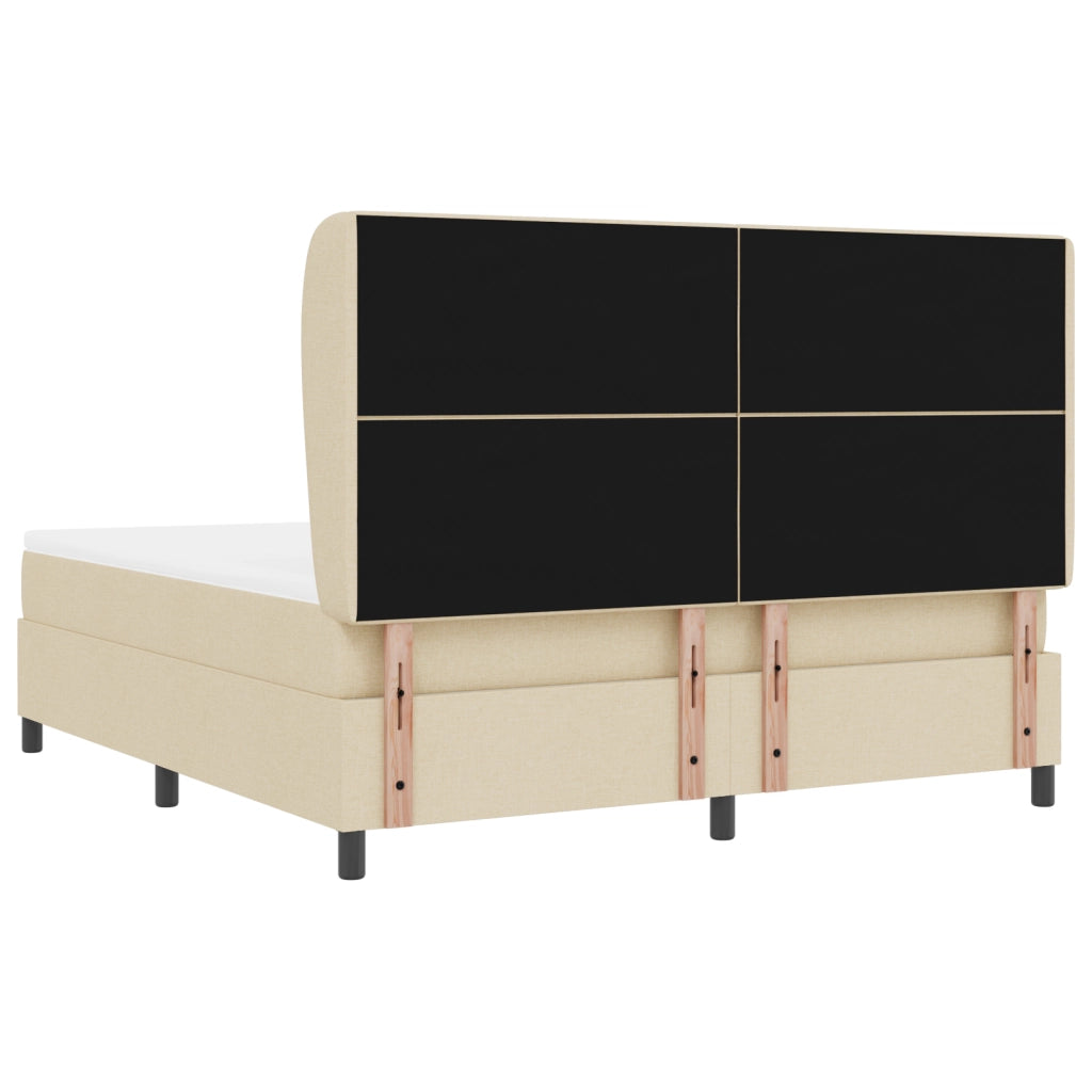 Letto Box Spring con Materasso - Crema 180x200 cm Tessuto